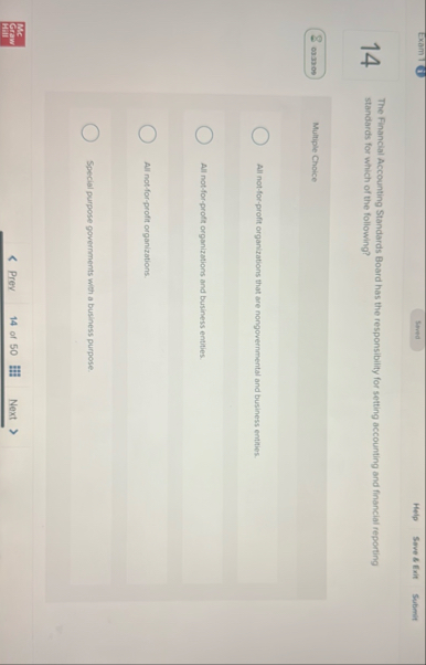 Exam 1 0 slieved Help Save 8 Exit Submit 1 4 The