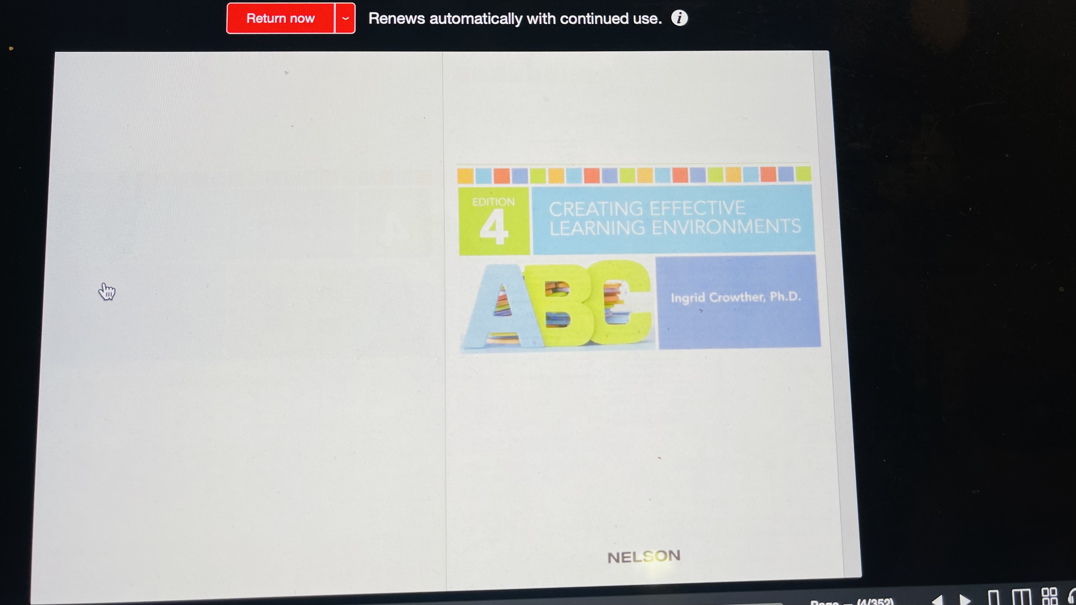 Return now Renews automatically with continued