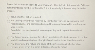 Please follow the link above to Confirmation 1 .