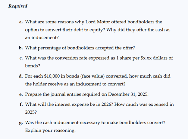 Show me the steps to solve Lord Motor Co . is a