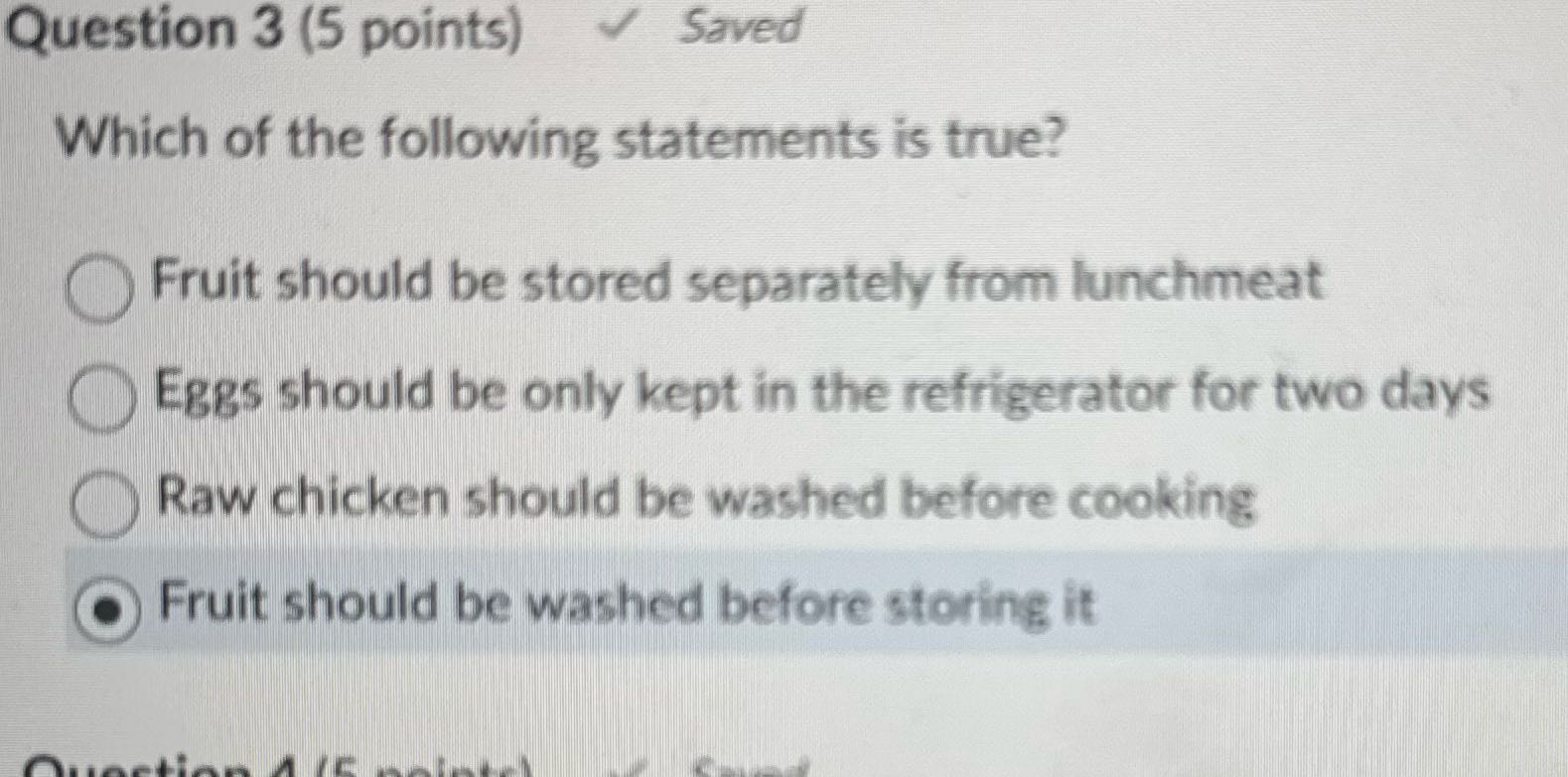 Question 3 (5 points) Saved Which of the