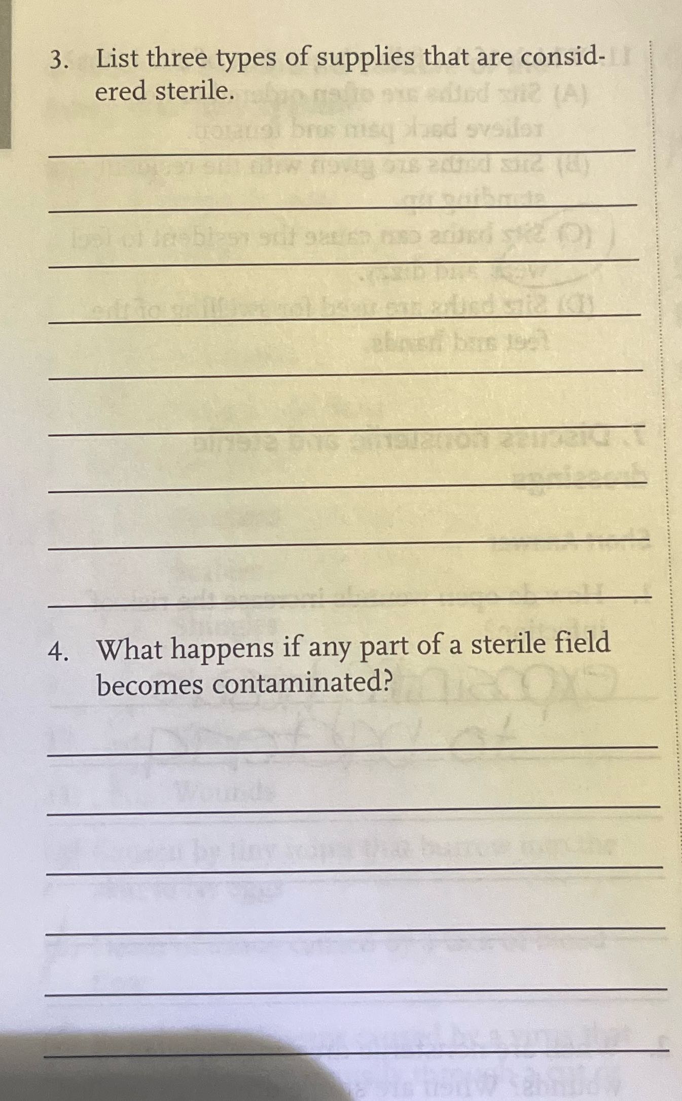 3. List three types of supplies that are consid