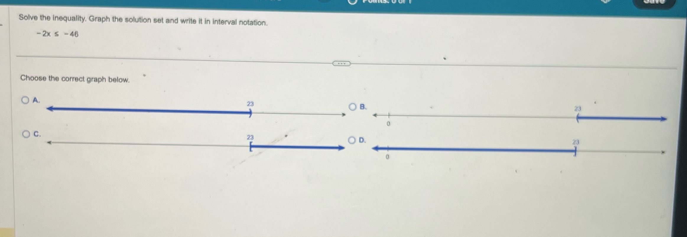 Solve the inequality. Graph the solution set and