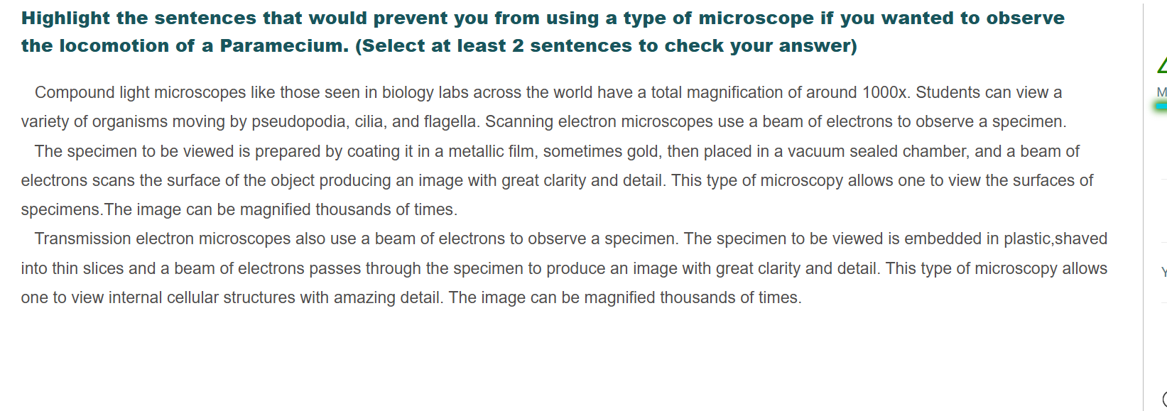 highlight 2 sentces Highlight the sentences that