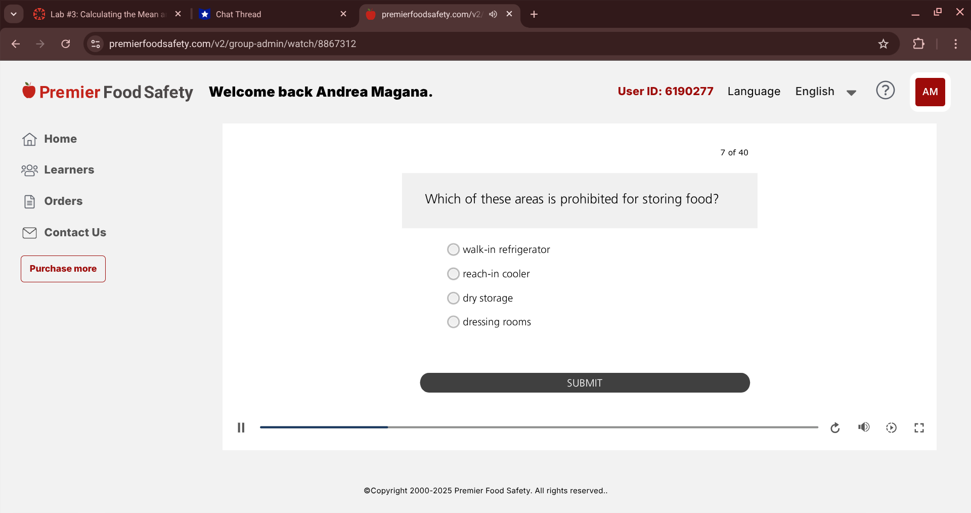 answer Lab #3: Calculating the Mean a X * Chat