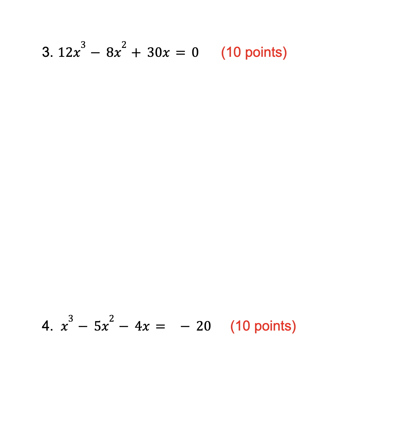 Unit Exam Part B: Factoring and Solving