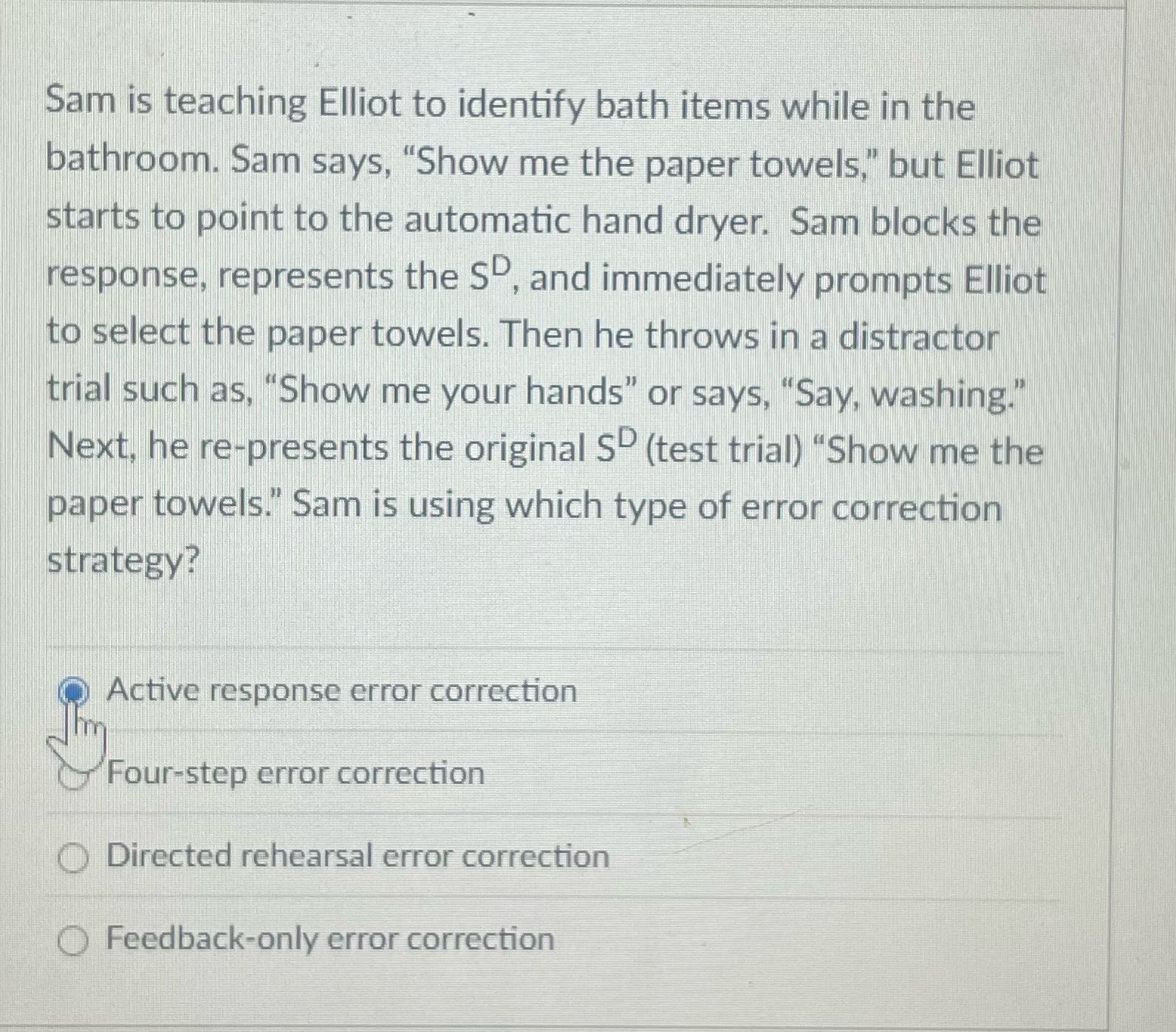 Sam is teaching Elliot to identify bath items
