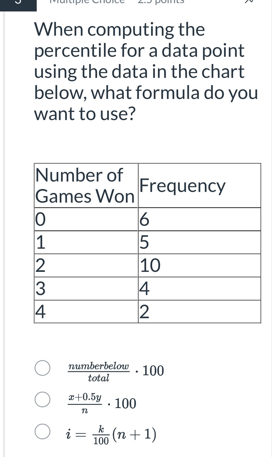 How to solve When computing the percentile for a