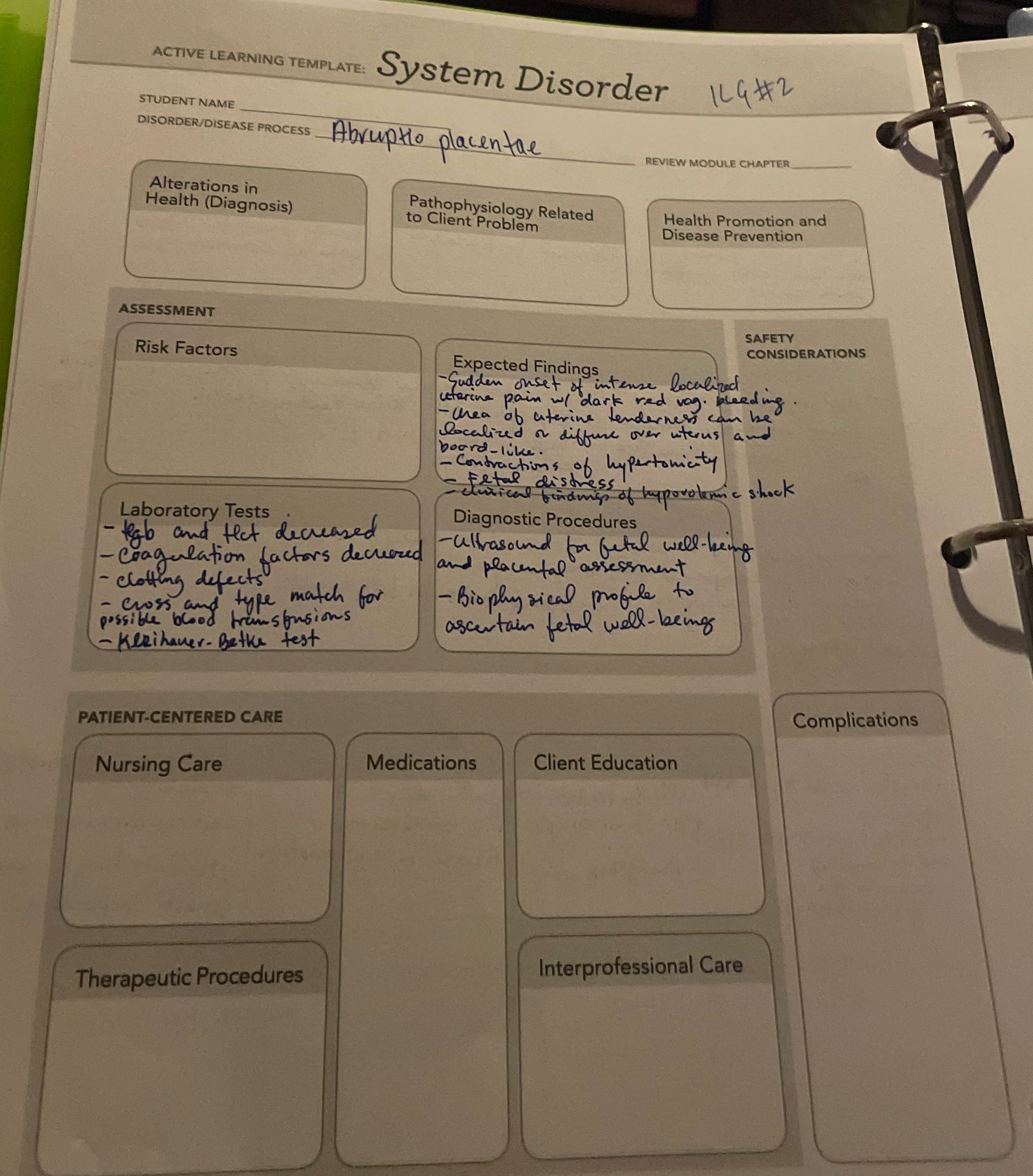 ACTIVE LEARNING TEMPLATE: System Disorder l9X2