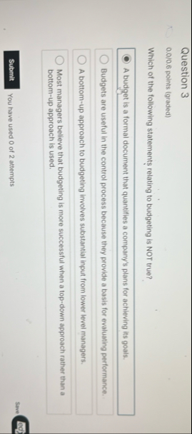 Question 3 0 . 0 0 . 6 points ( graded ) Which of
