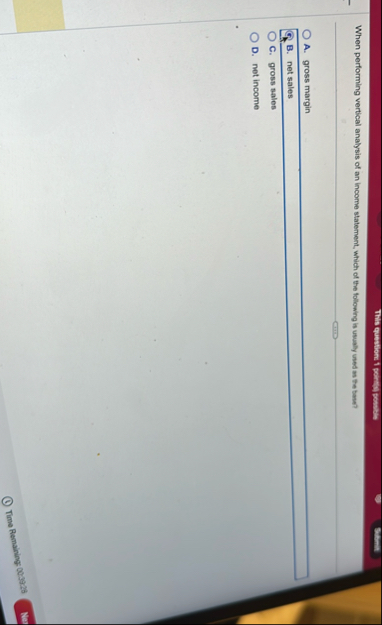 Creasit When performing vertical analysis of an