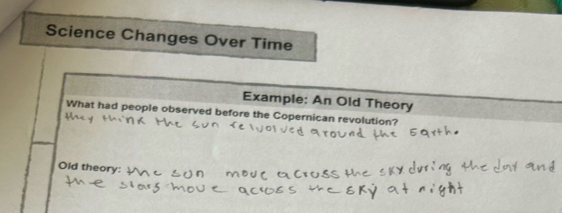 PDF Science Changes Over Time Example: An Old