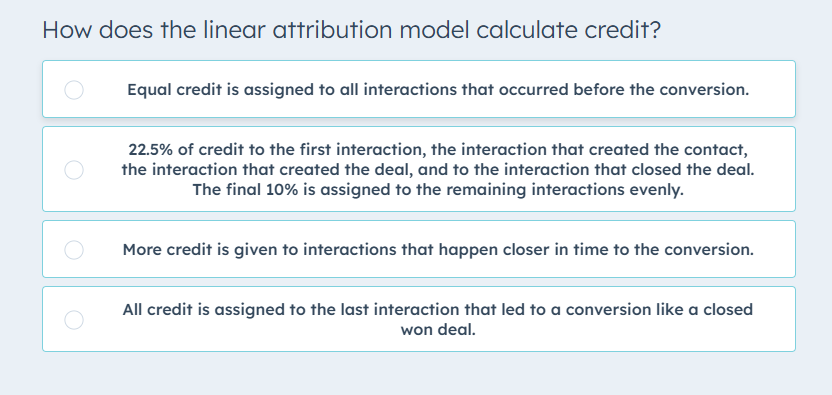 please solve How does the linear attribution
