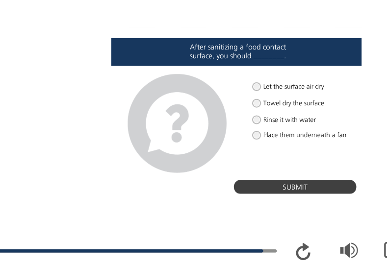 answer After sanitizing a food contact surface,