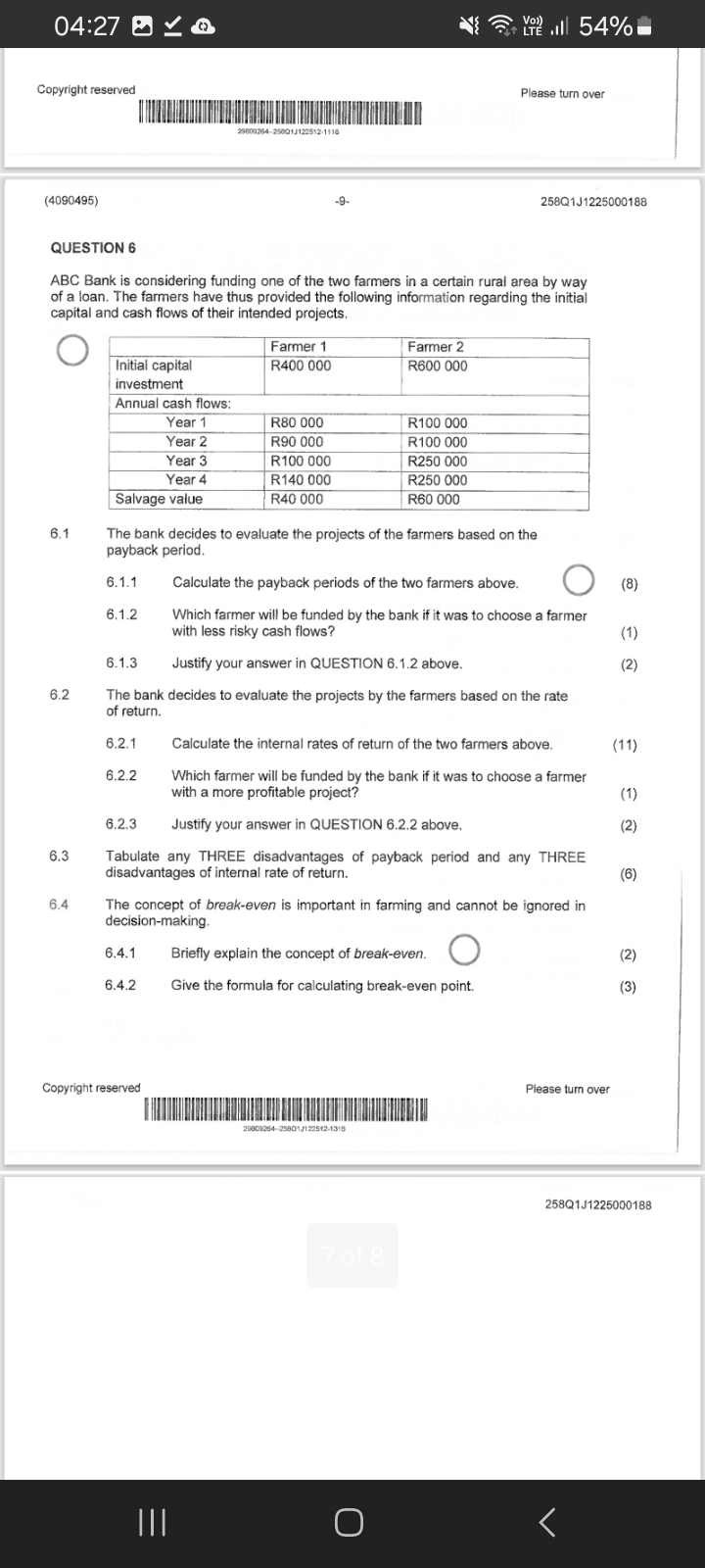04:27 B _ @ 12 .Ill 54%% Copyright reserved