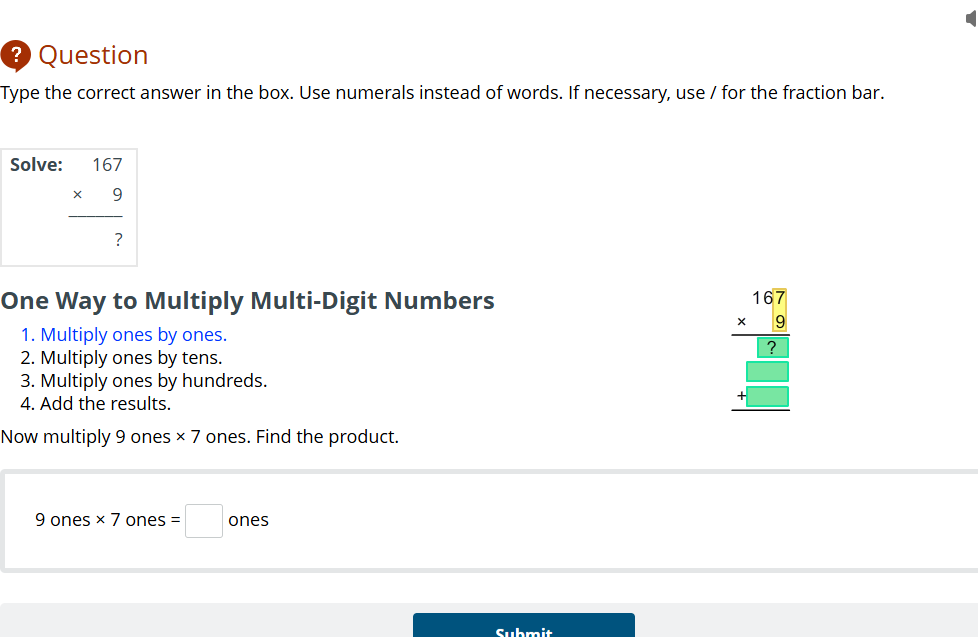 answer @ Question Type the correct answer in the