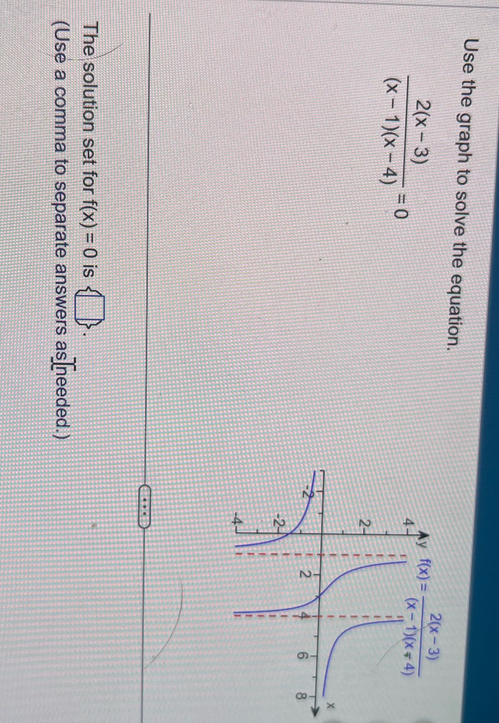 Solve this Use the graph to solve the equation.