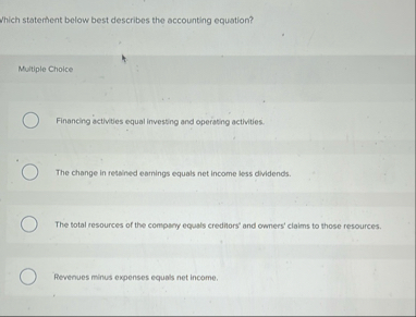 Which statement below best describes the