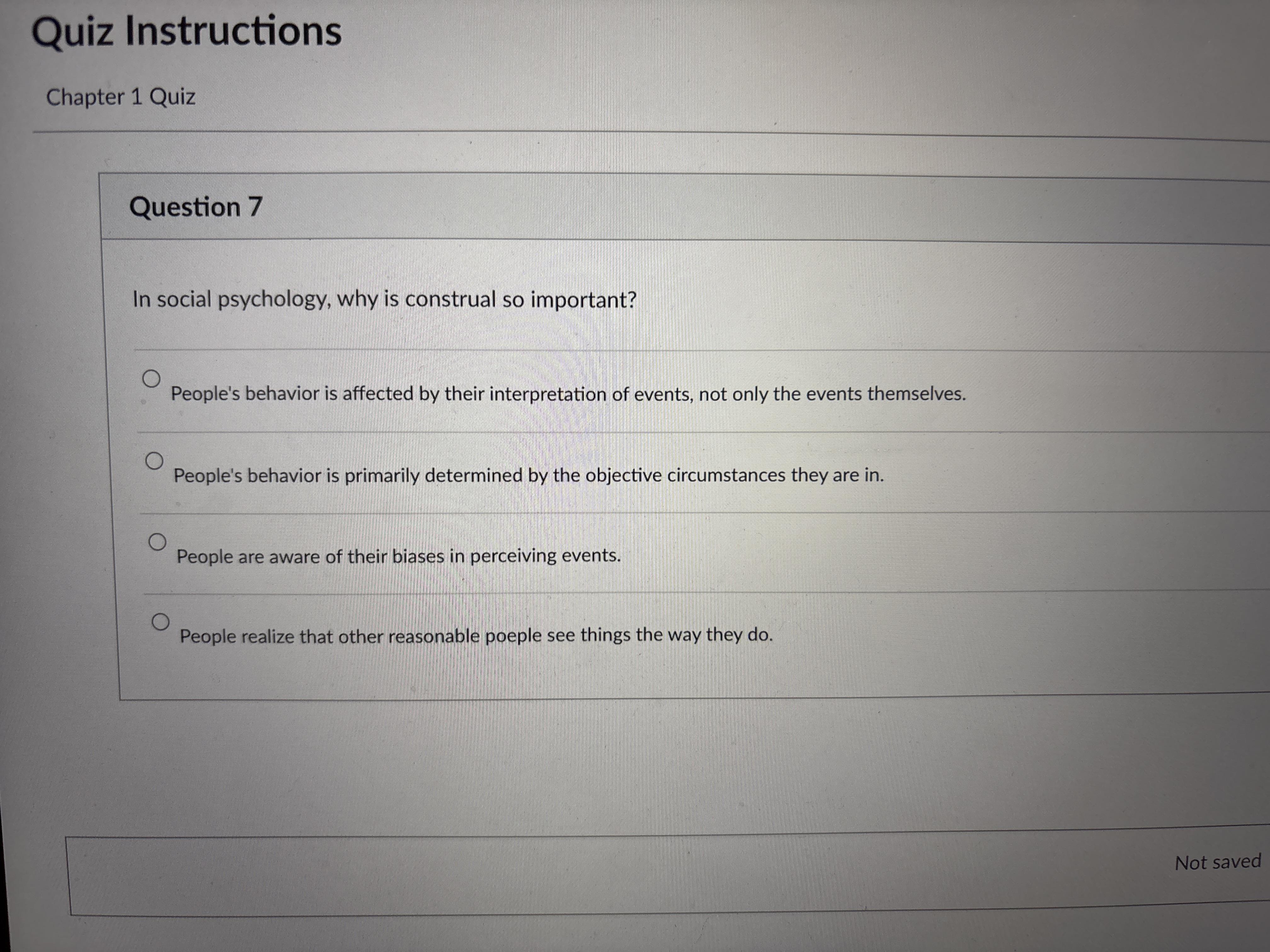 answer Quiz Instructions Chapter 1 Quiz Question