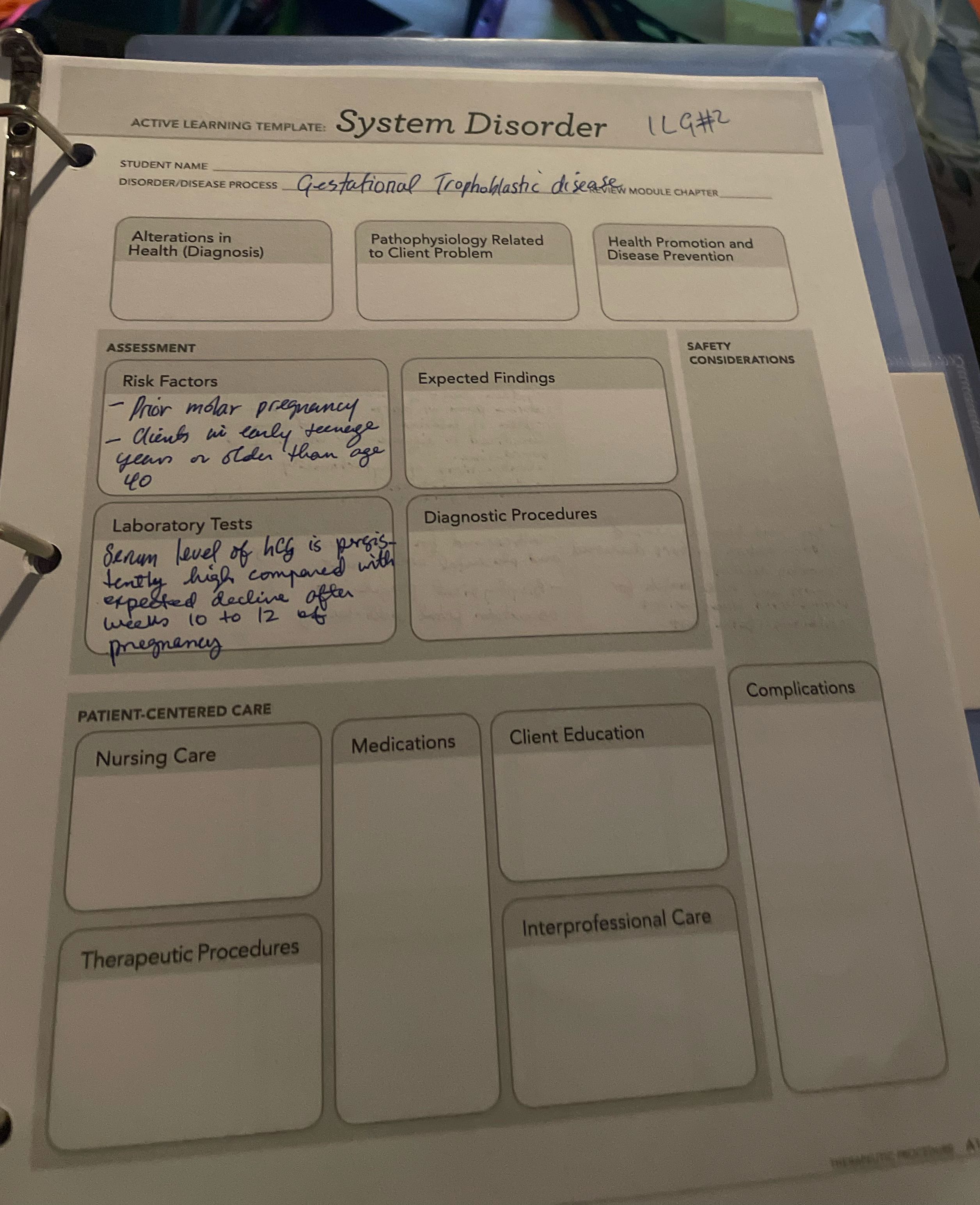 ACTIVE LEARNING TEMPLATE: System Disorder Iq#