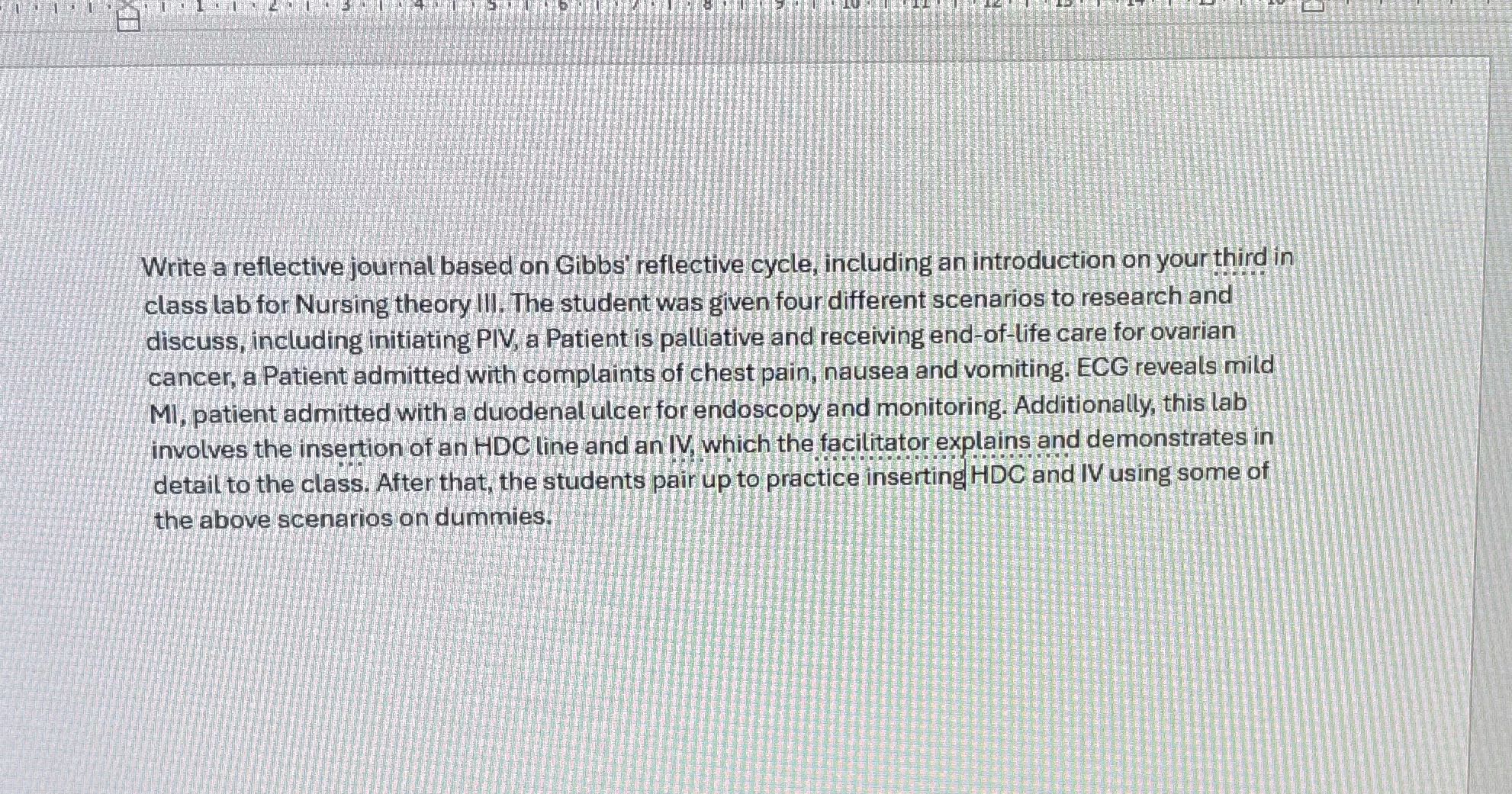 Answer the question Write a reflective journal