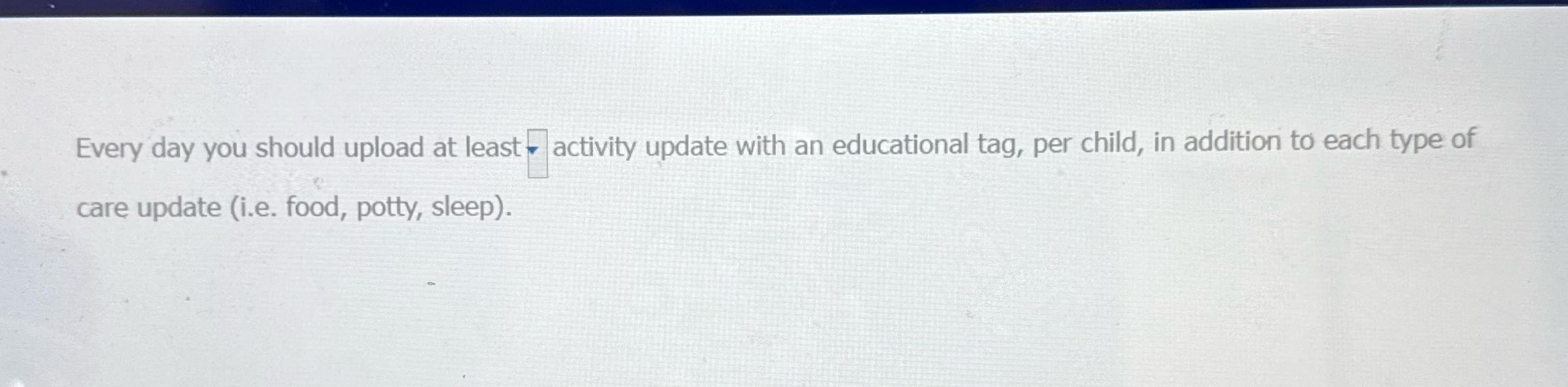 Every day you should upload at least activity
