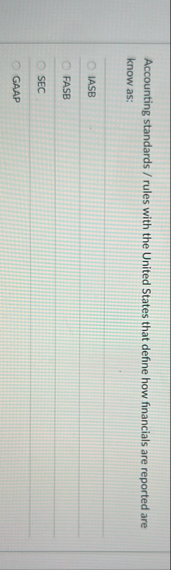 Accounting standards / rules with the United
