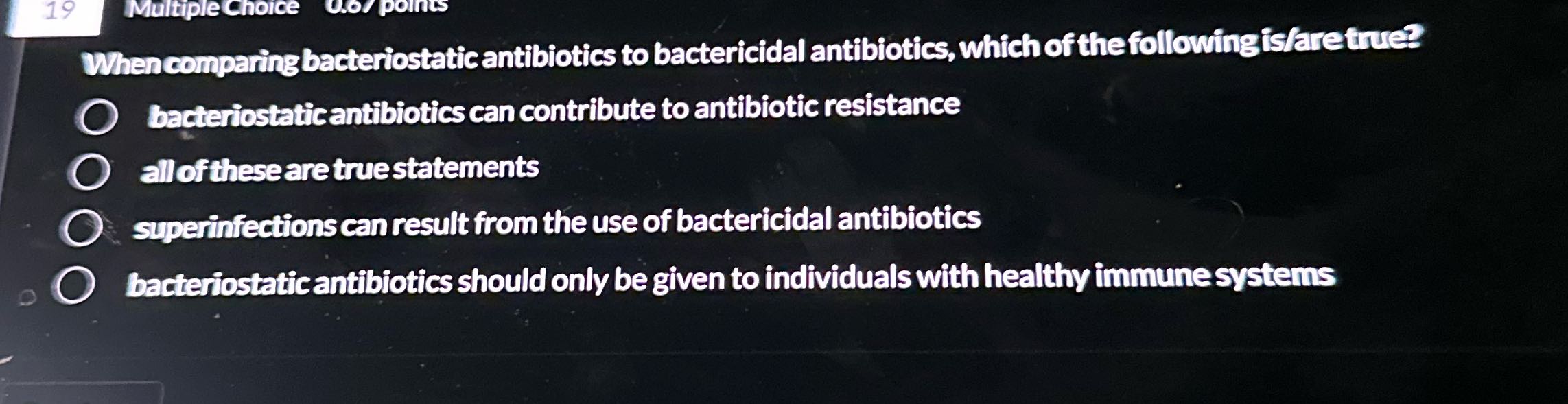 19 Multiple Choice 0.0/ points When comparing