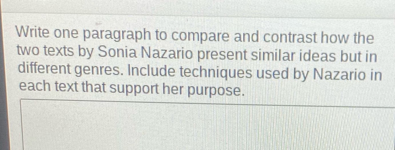 Write one paragraph to compare and contrast how