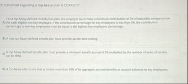 ch statement regarding a top - heavy plan is