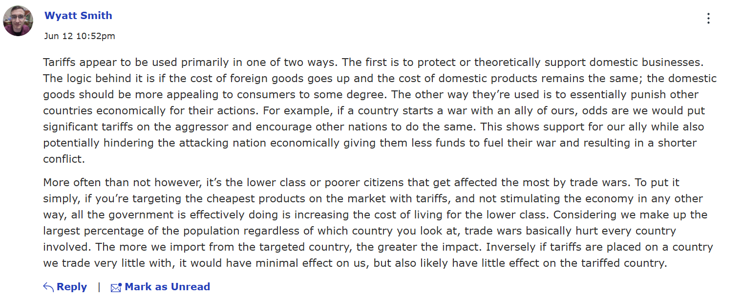 help me respond this classmate explain why you