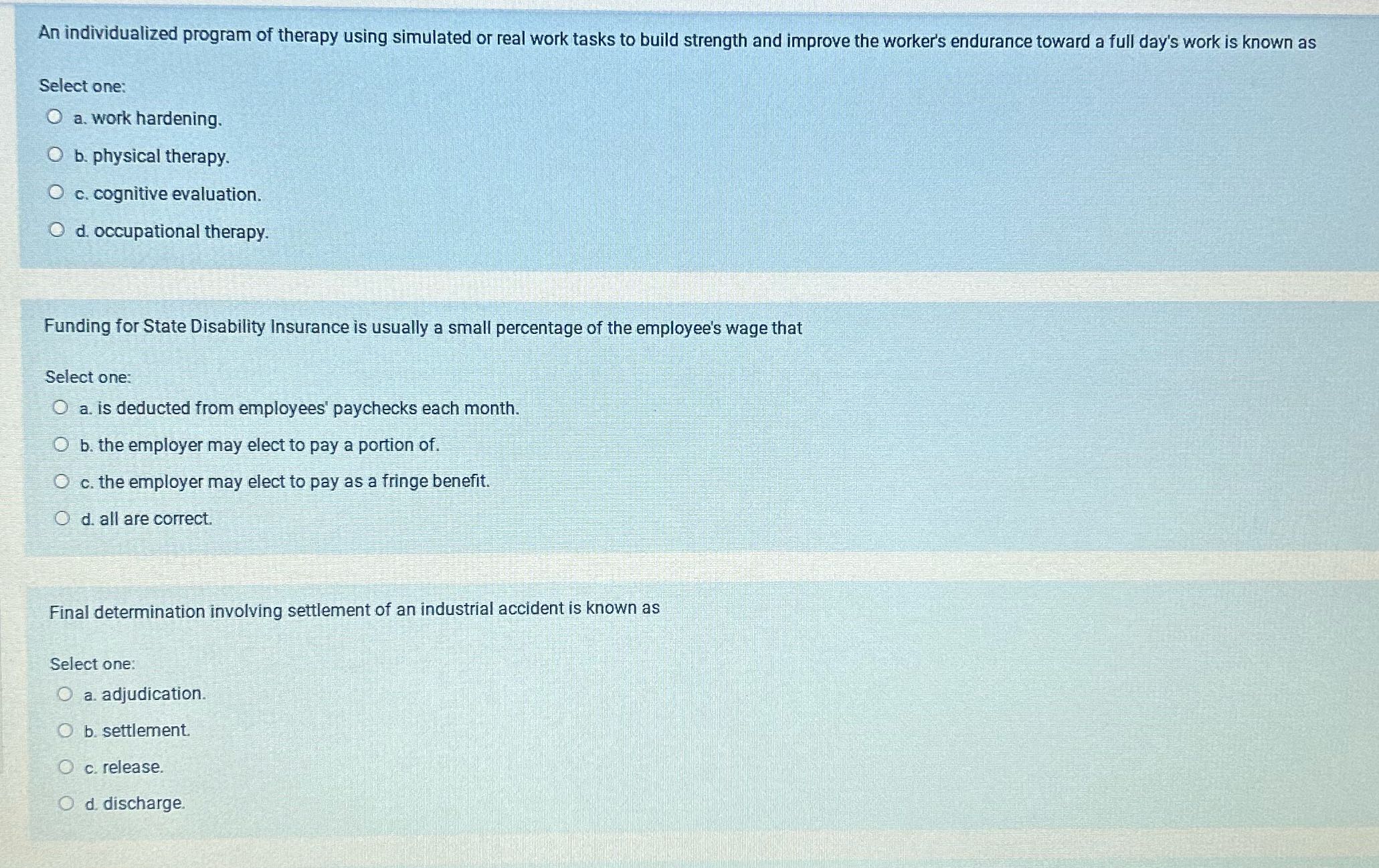 An individualized program of therapy using