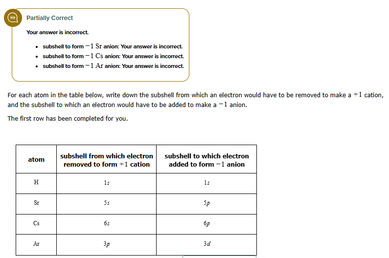 solve eS) Partially Correct Your answer is