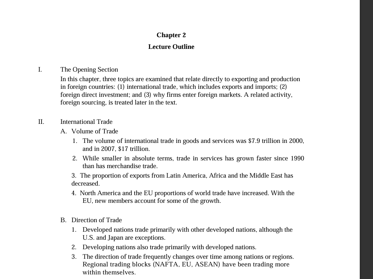I. Chapter 2 Lecture Outline The Opening Section