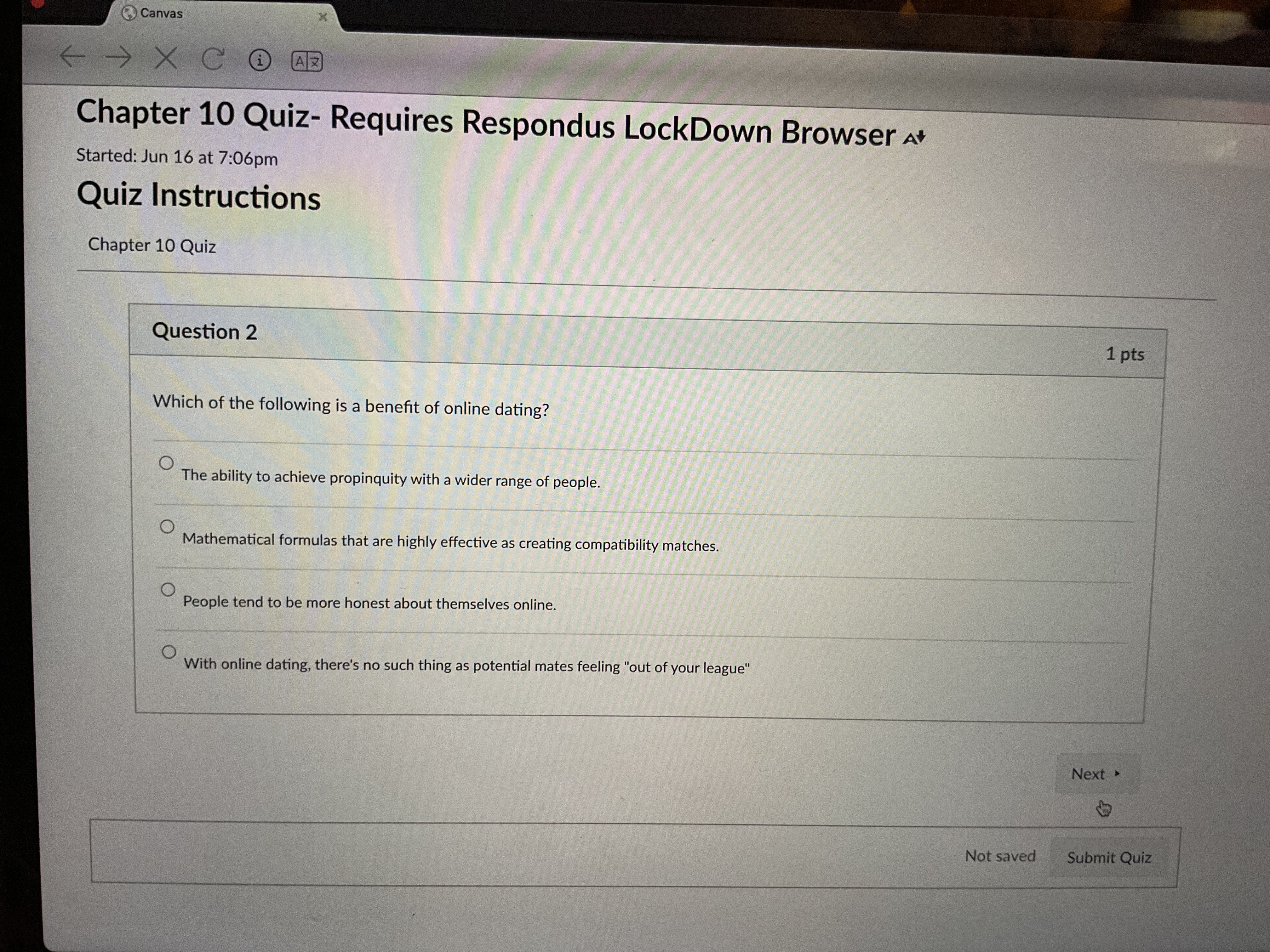 answer Canvas F - X C 1 43 Chapter 10 Quiz-