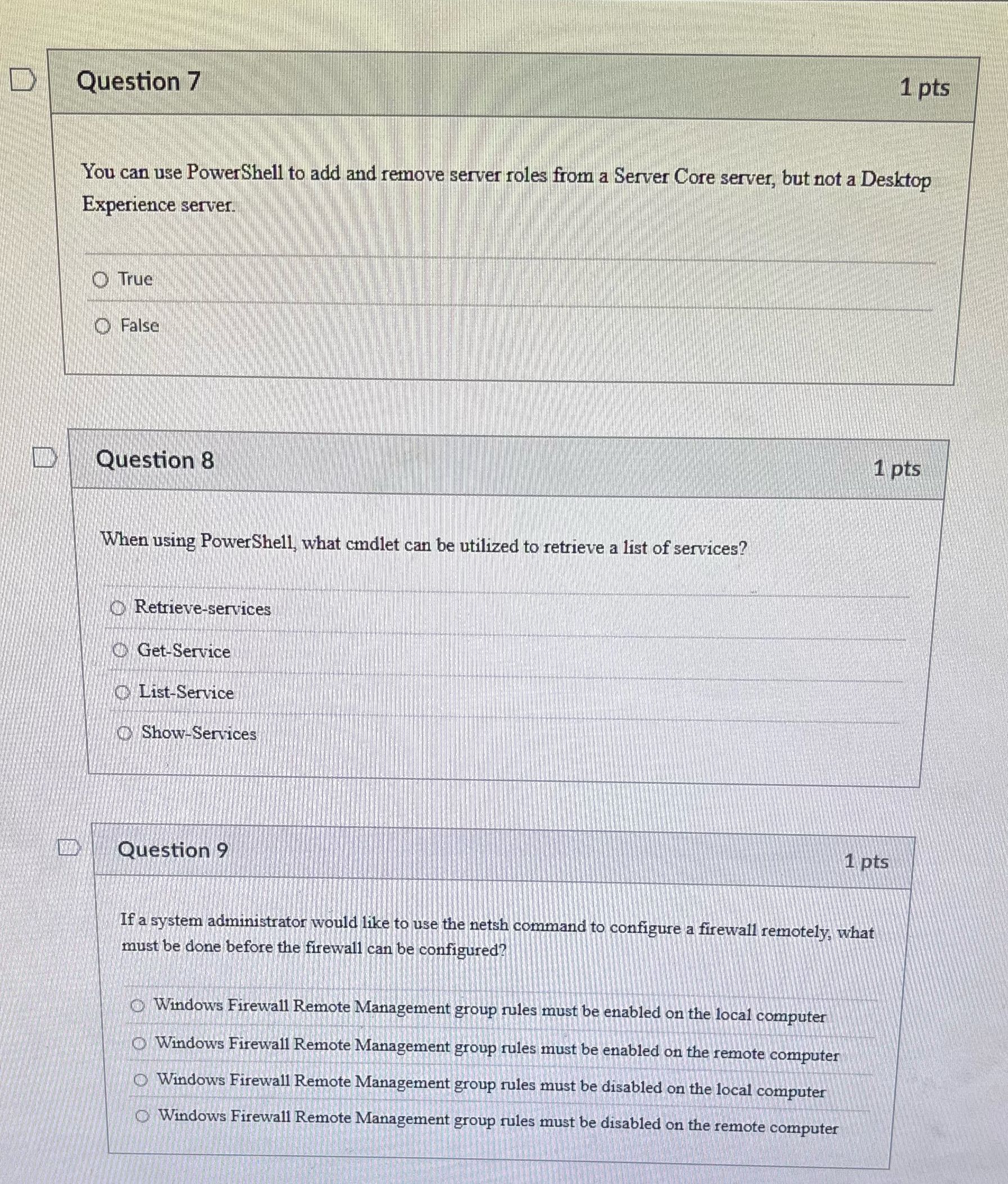 Question 7 1 pts You can use PowerShell to add
