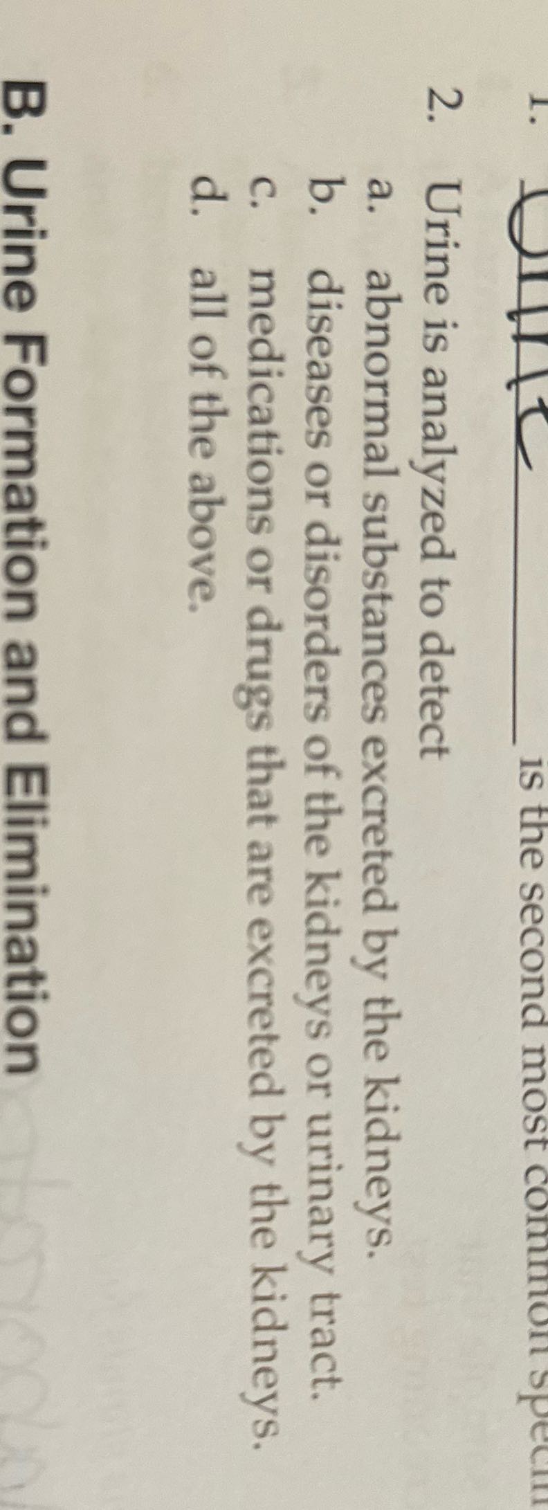 is the second most common sp 2. Urine is analyzed