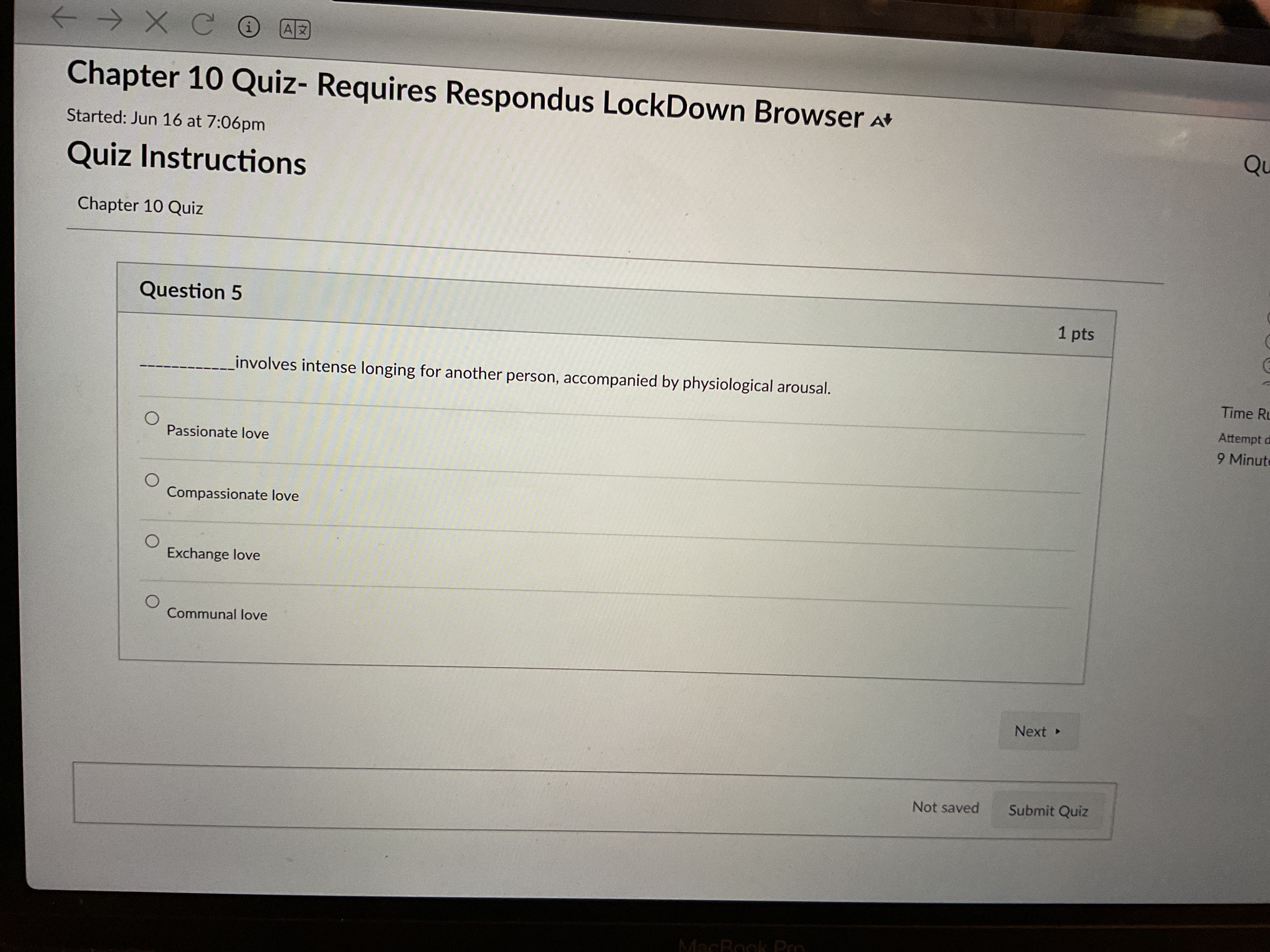 answer F - X C H AZ Chapter 10 Quiz- Requires