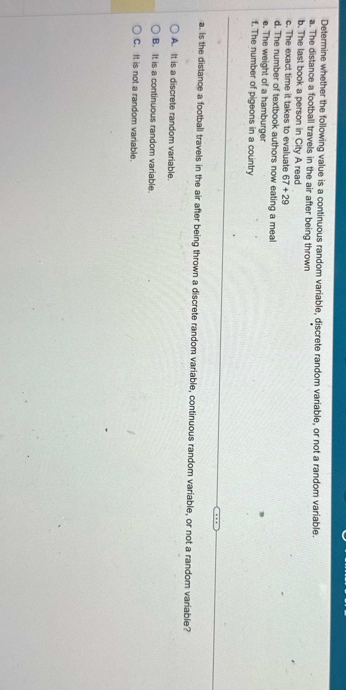 Determine whether the following value is a