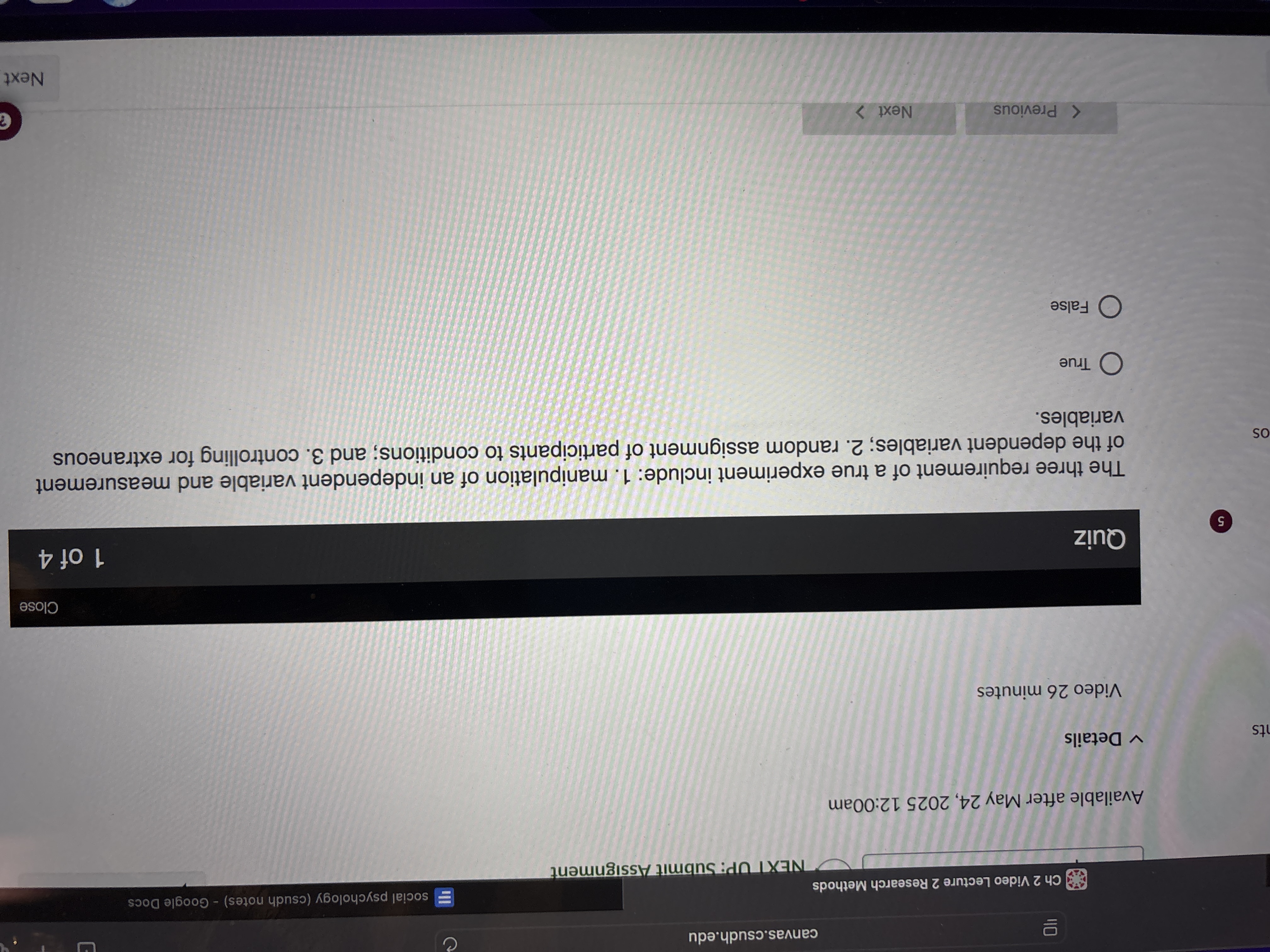 answer canvas.csudh.edu Ch 2 Video Lecture 2