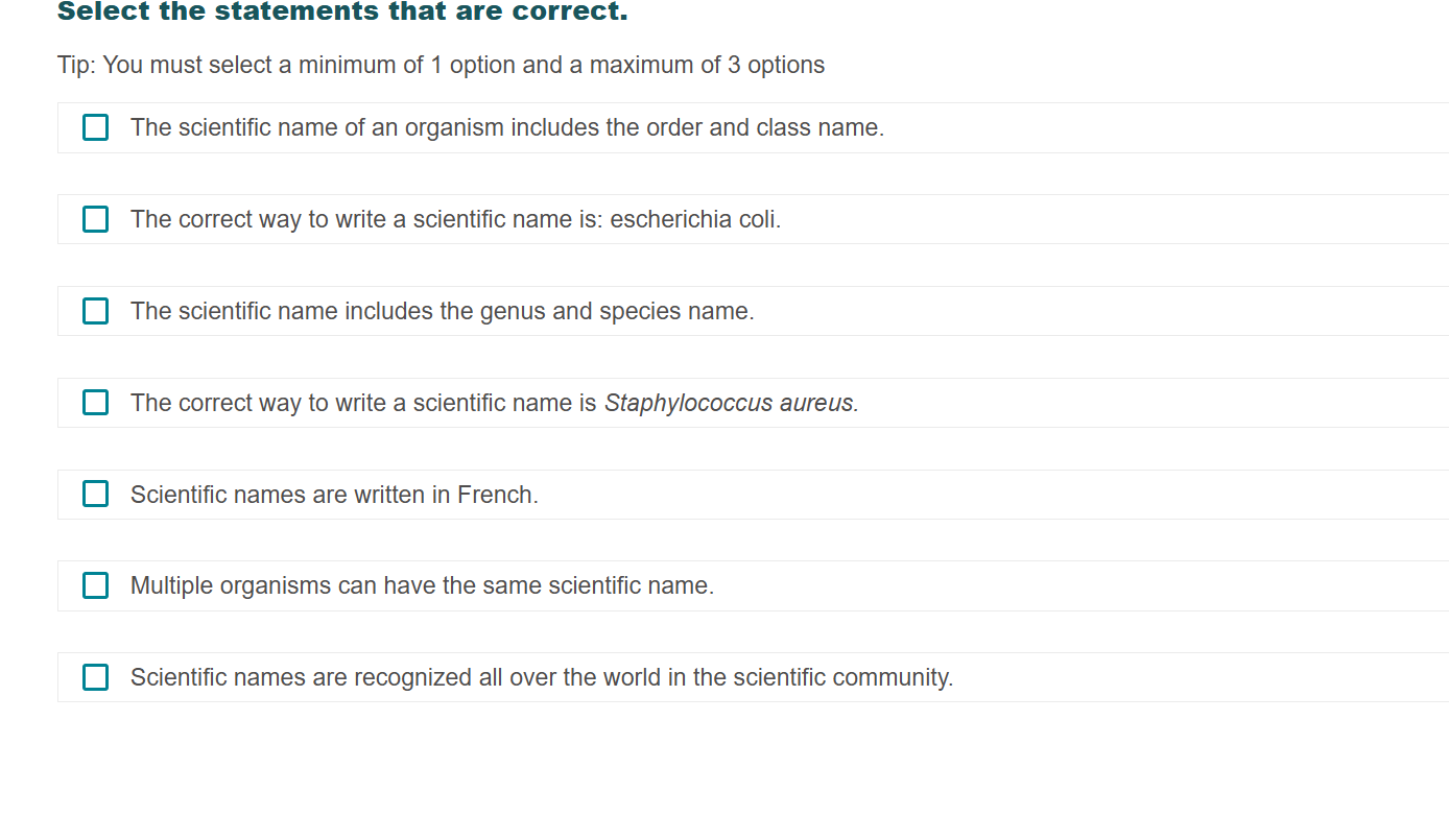 selted Select the statements that are correct.
