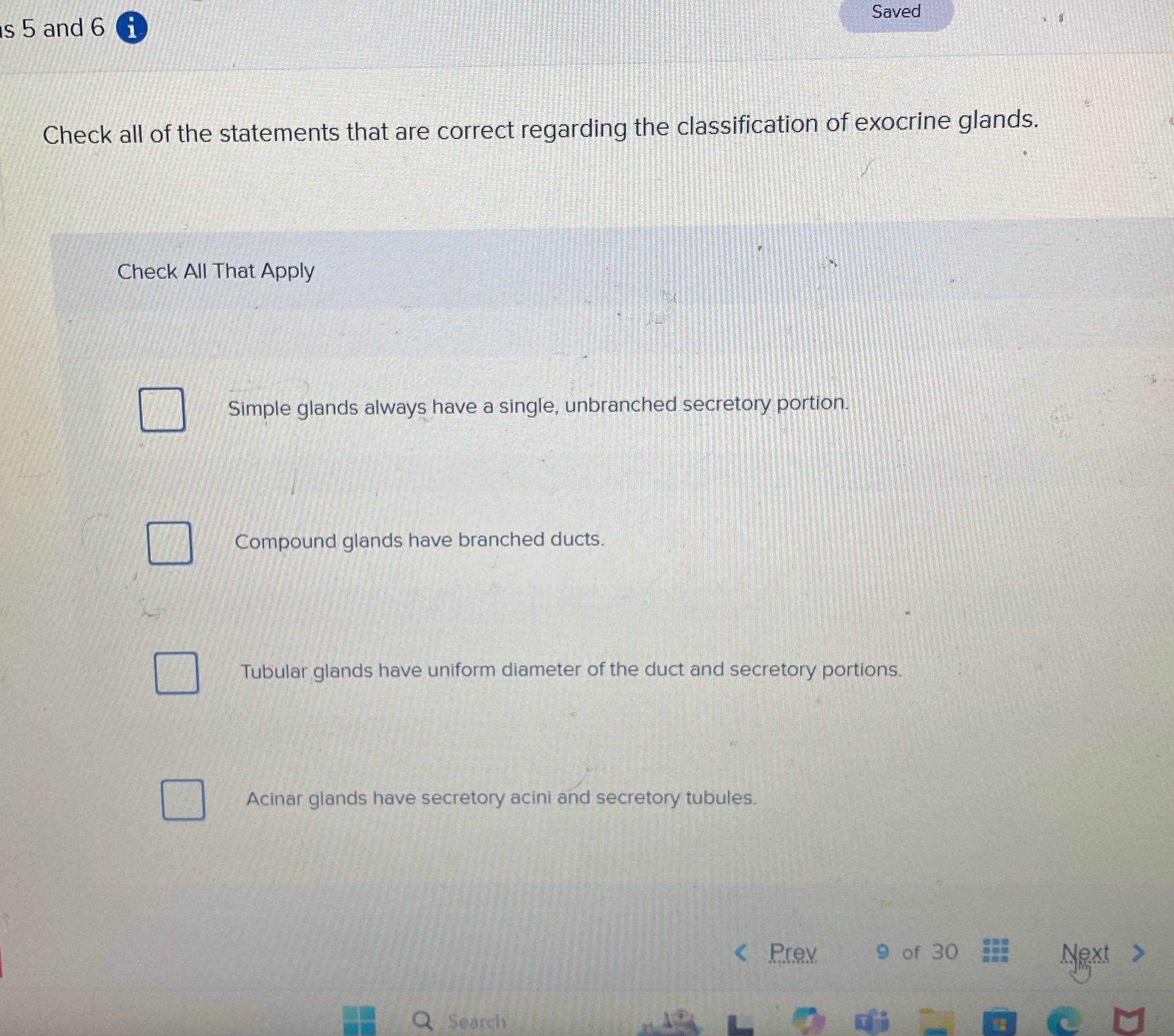 s 5 and 6 i Saved Check all of the statements