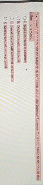 Tax return preparers can be subject to penalties