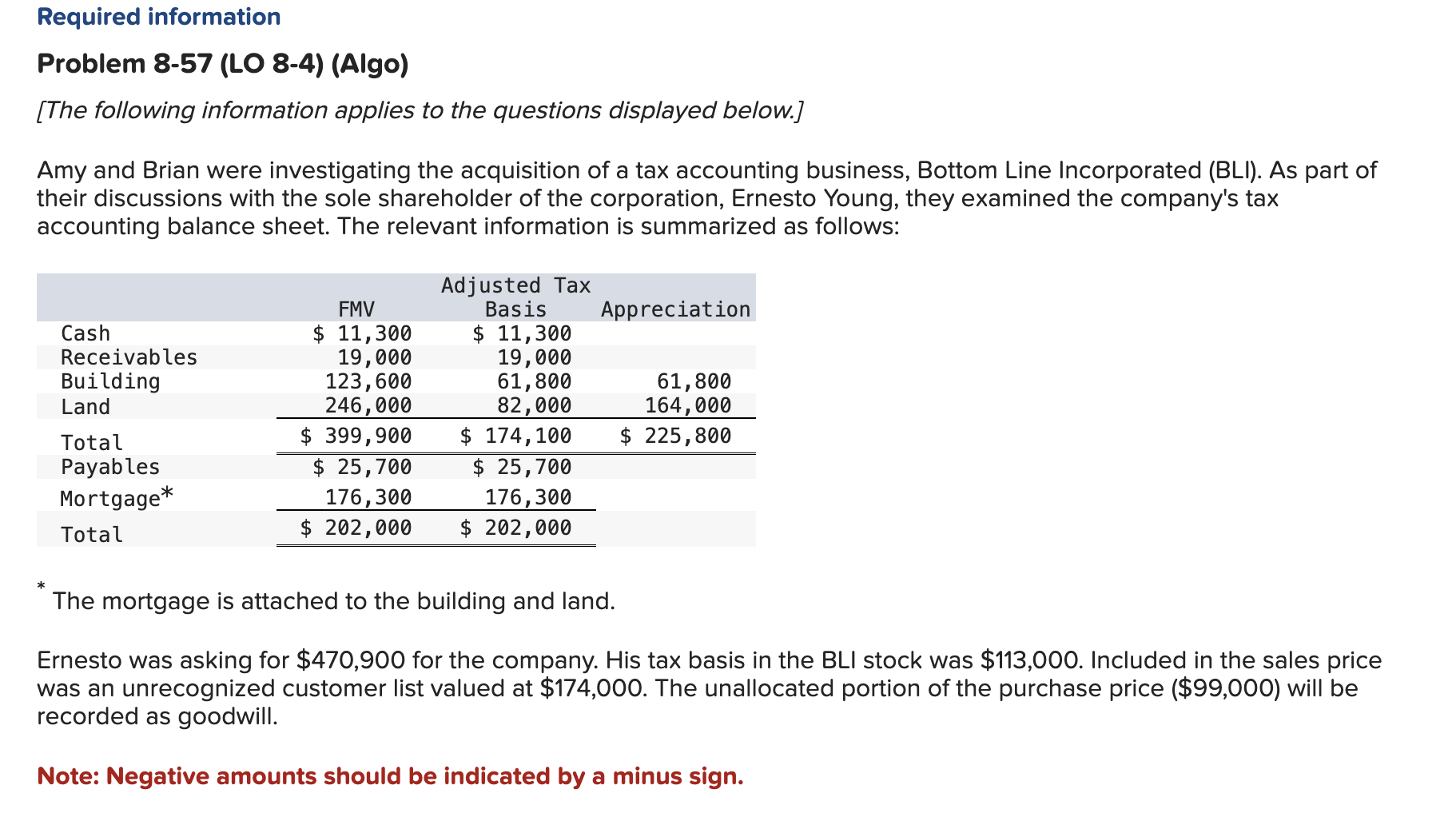 Required information Problem 8 - 5 7 ( LO 8 - 4 )