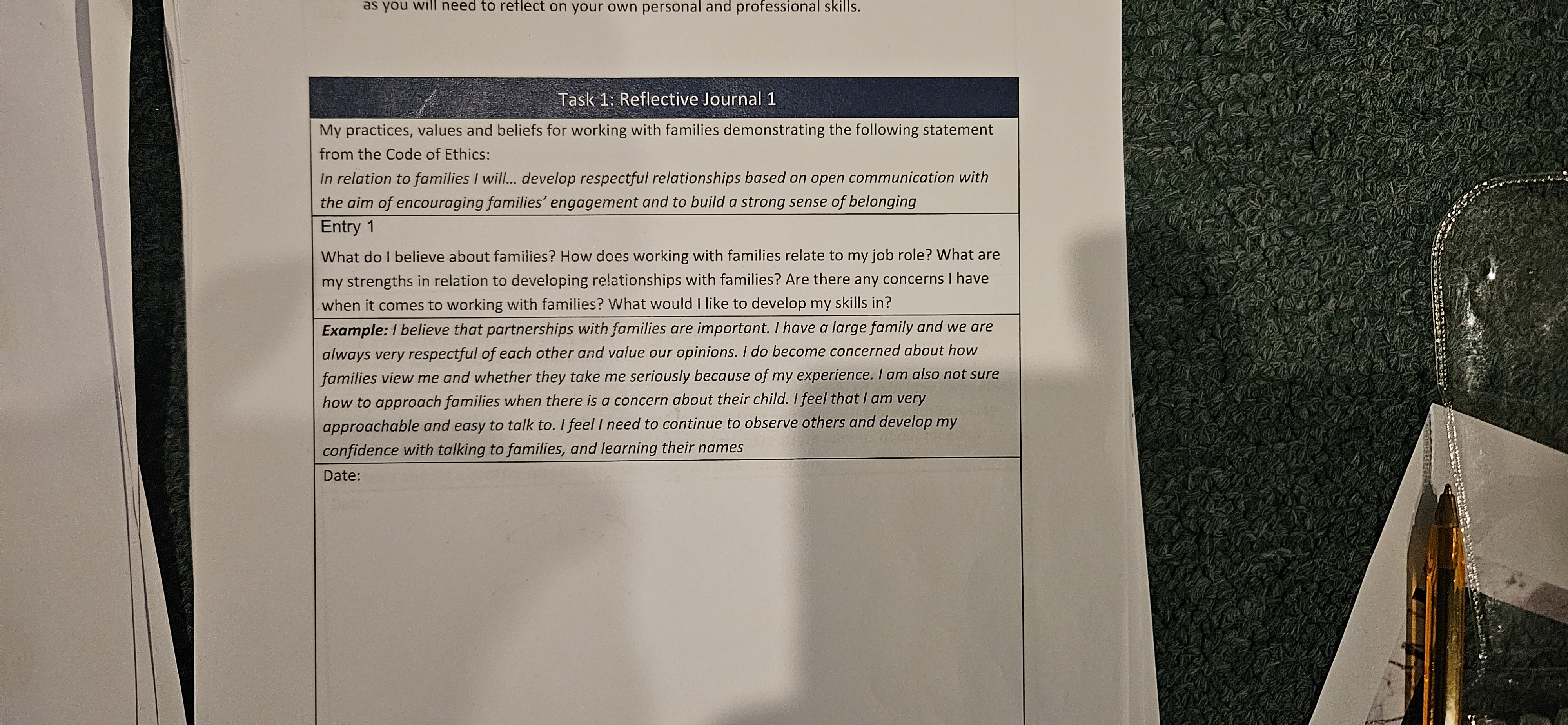 .Cire Workplace Assessment training Task 1: