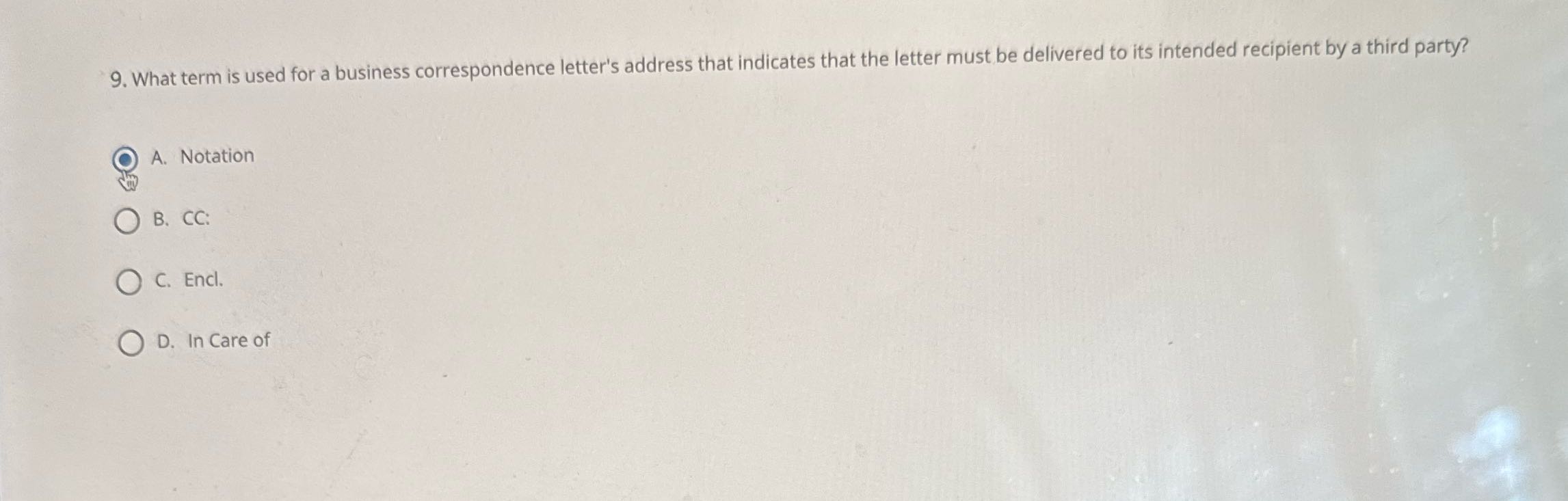 9. What term is used for a business