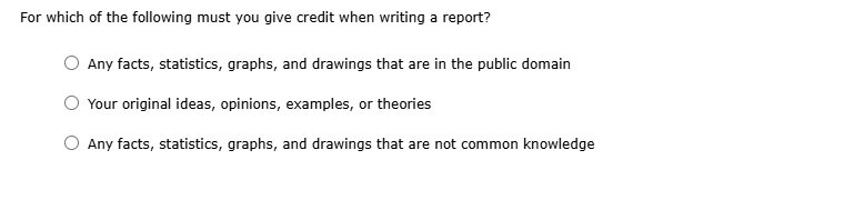 solved For which of the following must you give