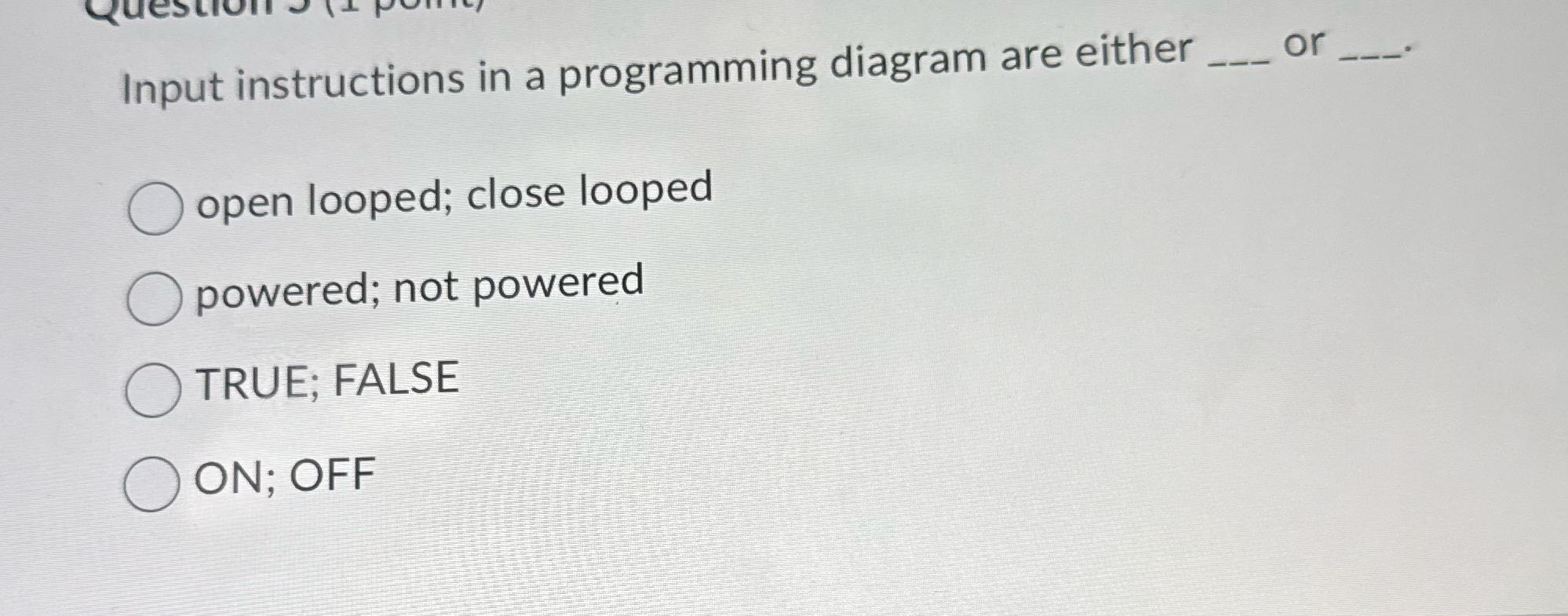 Question Input instructions in a programming