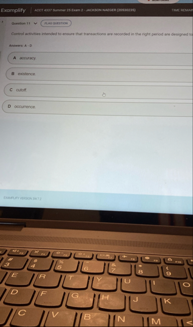 Examplify ACCT 4 3 3 7 Surmmer 2 5 Fram 2 MCXSON