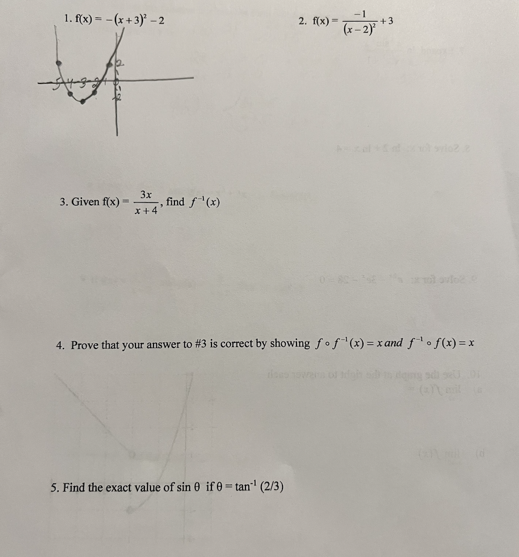 6. Use the triangle method to find tan(cos '